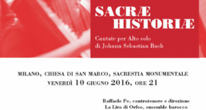 SACRAE HISTORIAE – CANTATE PER ALTO SOLO DI J. S. BACH